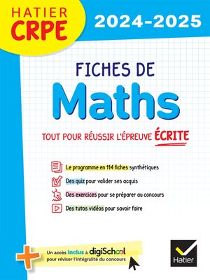 cover image of Fiches de Maths--Epreuve écrite 2024/2025
